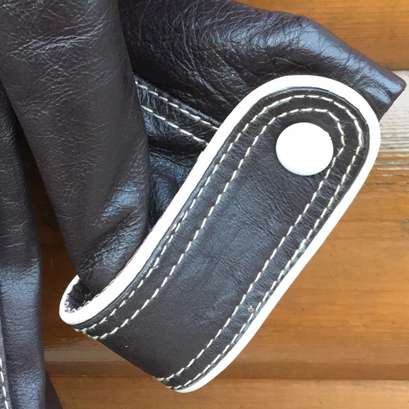 โฎ๏ธ Penny Lane Brown VINTAGE LEATHER Jacket EVC TOTALLY AWESOME - Picture 13 of 16